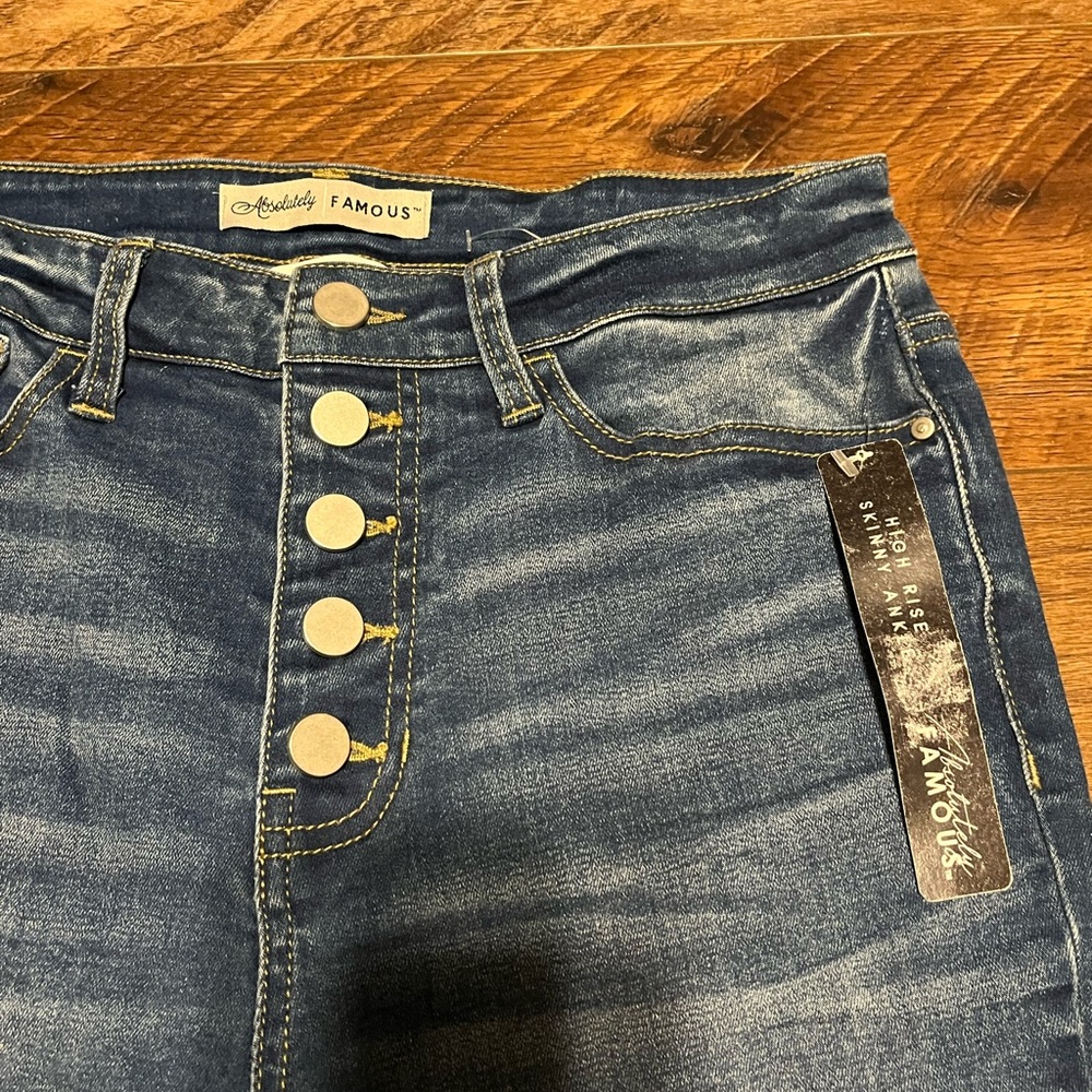 NWT Absolutely Famous High Rise Skinny Ankle Jeans Size 27 - Picture 2 of 3